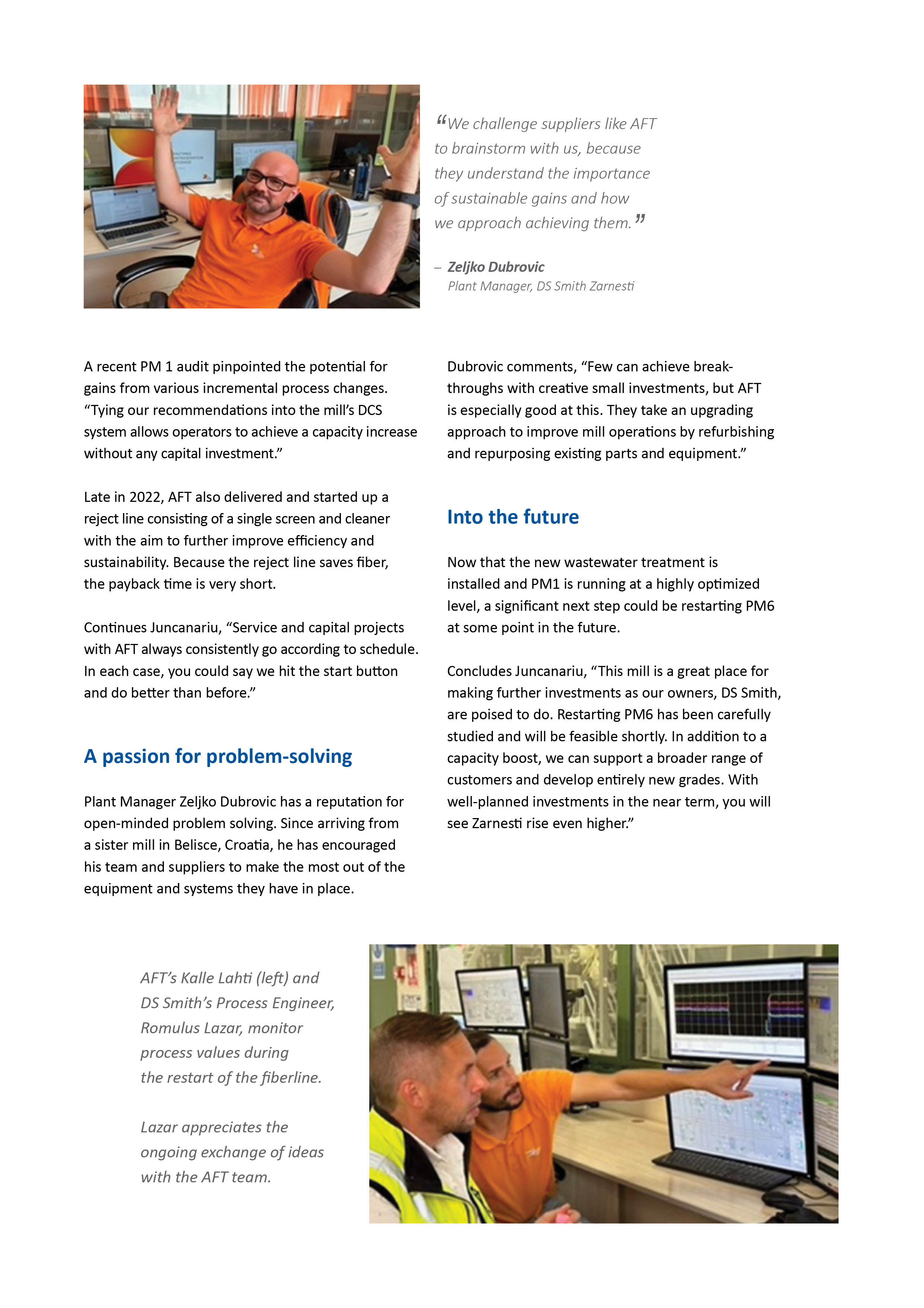 AFT Success Story at DS Smith Zarnesti