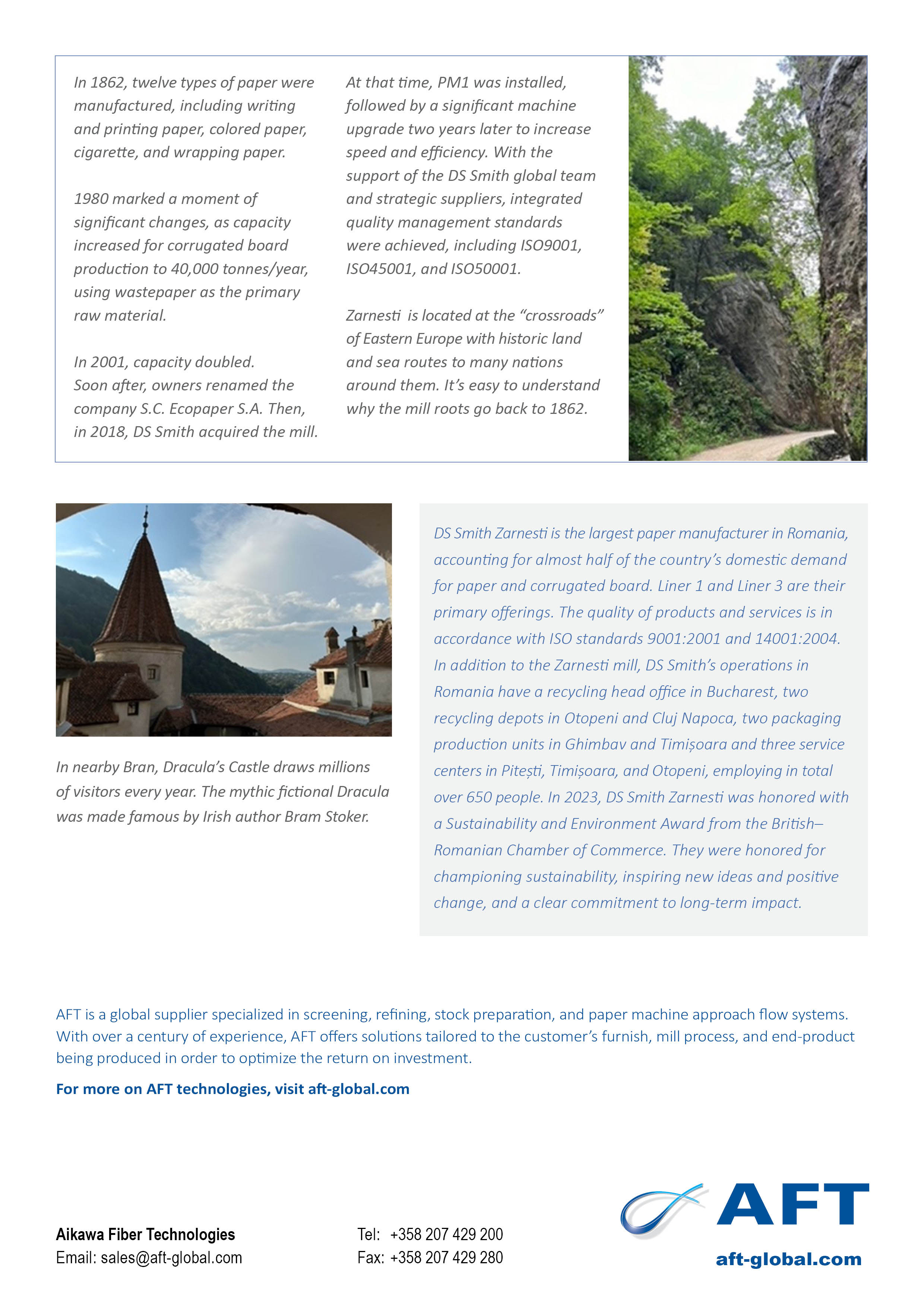 AFT Success Story at DS Smith Zarnesti