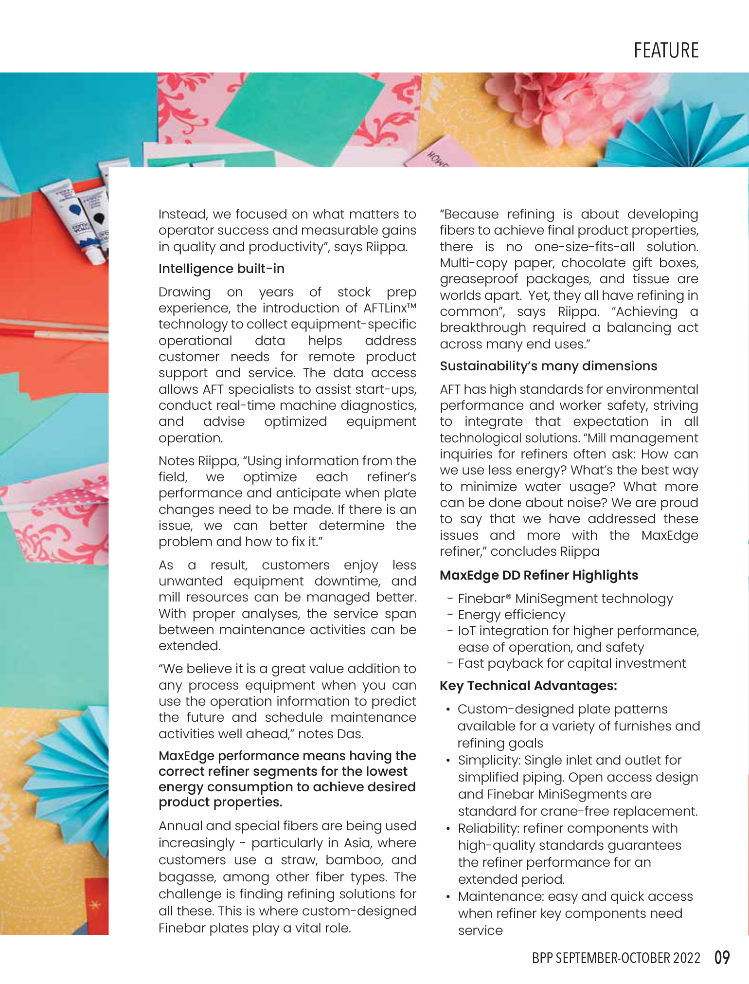 AFT MaxEdge Refiner article published in Bangladesh Pulp & Paper Magazine