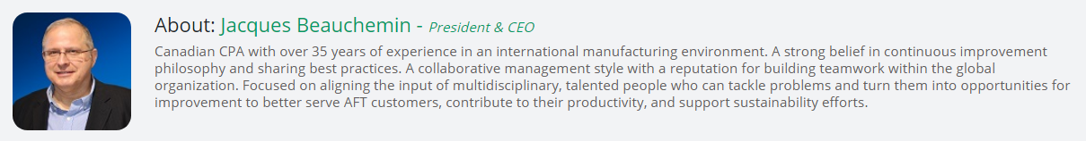 CEO of AFT - Aikawa Fiber Technologies 