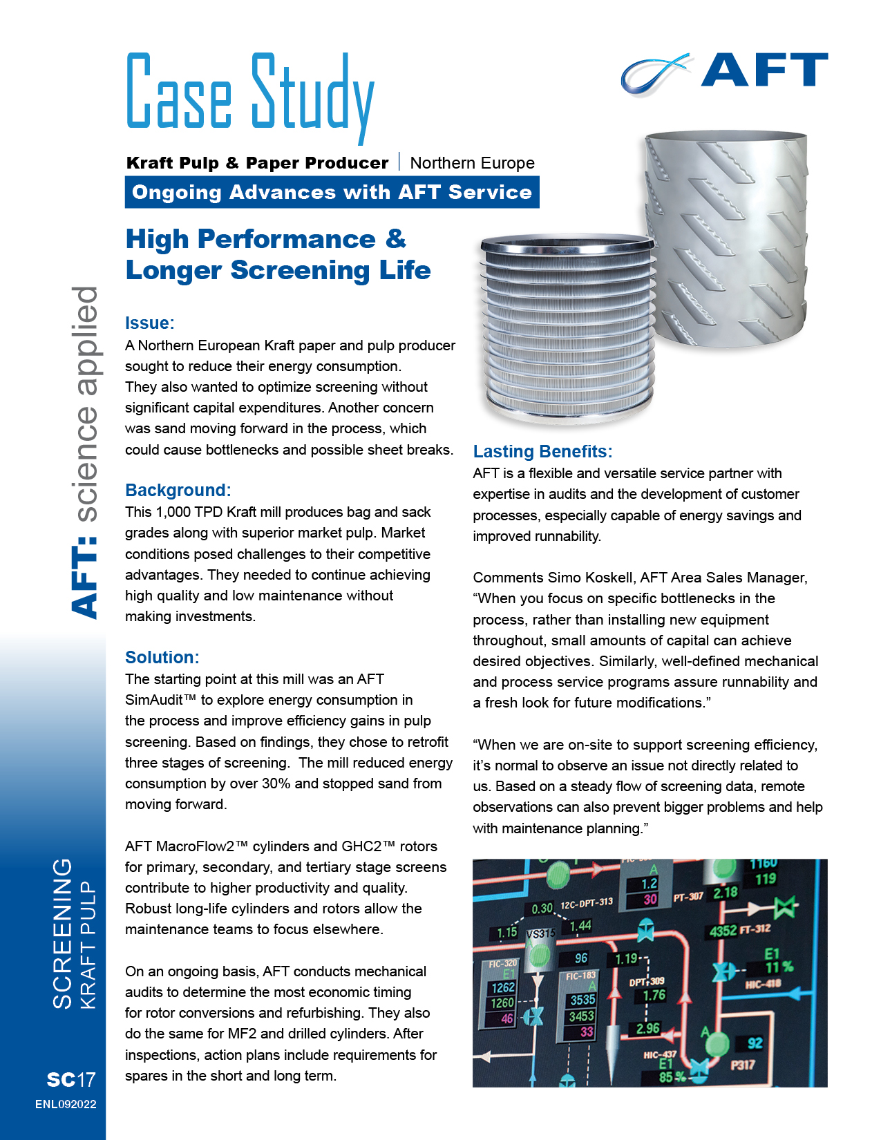 Northern european kraft mill energy savings case study